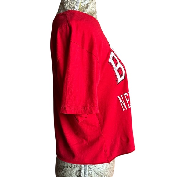 100% Cotton Red Bronx NYC Graphic 19-95 Crop Top Size Medium Vintage women’s - Picture 3 of 4